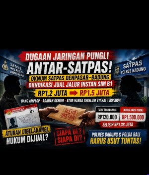 Dugaan Jaringan Pungli Antar-Satpas: Oknum Satpas Denpasar–Badung Diindikasi Jual Jalur Instan SIM B1